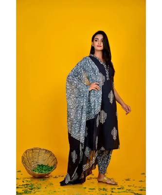 BLACK BLOCK PRINTED SUIT SET 1