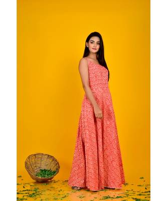 ORANGE PRINTES MAXI DRESS 2