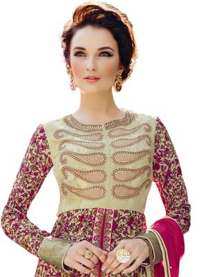 multicolor embroidered Crepe unstitched salwar with dupatta 2