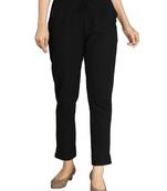 Black plain cotton trousers