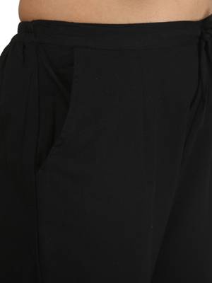 Black plain cotton trousers 5
