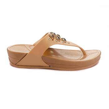 TRENDS & TRADES Tan Flip Flops Sandal For Women 2