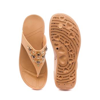 TRENDS & TRADES Tan Flip Flops Sandal For Women 5