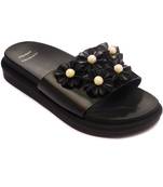 TRENDS & TRADES Black Slide Sandal For Women