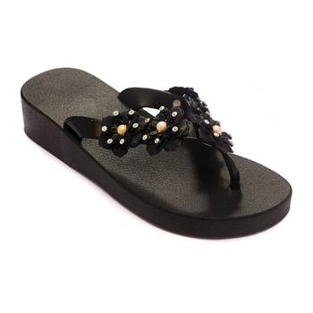 TRENDS & TRADES Black Thong Flip Flops For Women 1