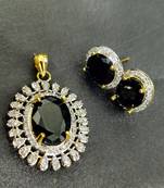 Gold Plated American diamond Pendant Set For Women