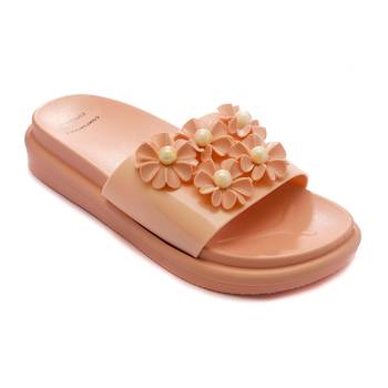TRENDS & TRADES Peach Slide Sandal For Women 1