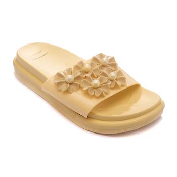 TRENDS & TRADES Golden Slide Sandal For Women 1