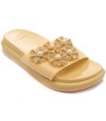 TRENDS & TRADES Golden Slide Sandal For Women