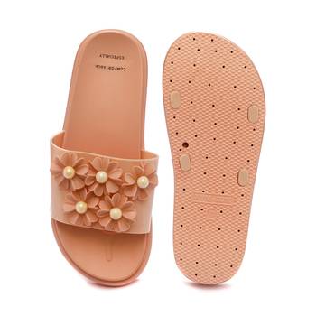 TRENDS & TRADES Peach Slide Sandal For Women 5
