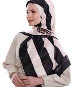 Justkartit Printed Islamic Wear Polka Dot Square Satin Silk Hijab Scarf