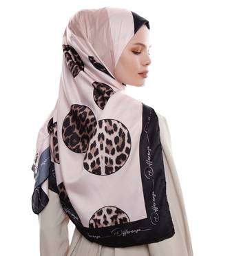 Justkartit Printed Islamic Wear Polka Dot Square Satin Silk Hijab Scarf 2