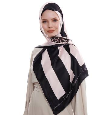 Justkartit Printed Islamic Wear Polka Dot Square Satin Silk Hijab Scarf 3