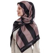Justkartit Polka Dot Strips Printed Big Satin Silk Square Scarf Hijab