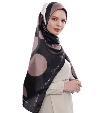 Justkartit Polka Dot Strips Printed Big Satin Silk Square Scarf Hijab 3