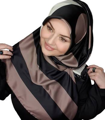 Justkartit Polka Dot Strips Printed Big Satin Silk Square Scarf Hijab 5