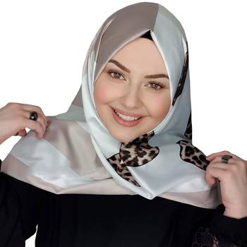Justkartit Animal Printed Big Jumbo Satin Silk Square Scarf Hijab 1