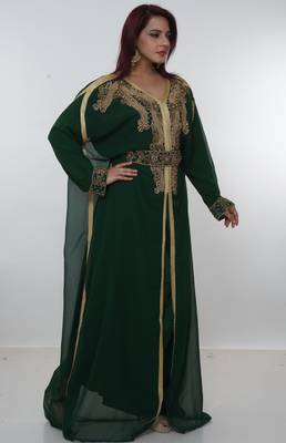 Black embroidered georgette islamic-kaftans 2