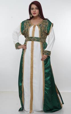 Multicolor embroidered georgette islamic-kaftans 3