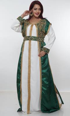 Multicolor embroidered georgette islamic-kaftans 4
