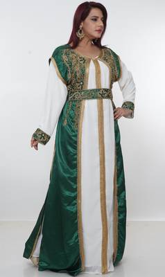 Multicolor embroidered georgette islamic-kaftans 5