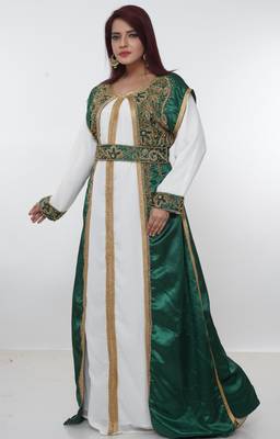 Multicolor embroidered georgette islamic-kaftans 1