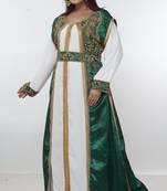 Multicolor embroidered georgette islamic-kaftans