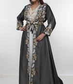 Multicolor embroidered georgette islamic-kaftans