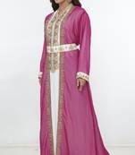 Multicolor embroidered georgette islamic-kaftans