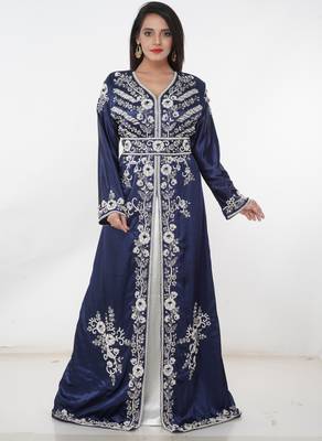 Multicolor embroidered georgette islamic-kaftans 1