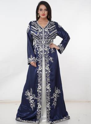 Multicolor embroidered georgette islamic-kaftans 2