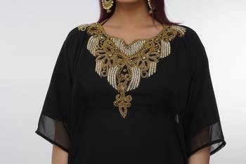 Black embroidered georgette islamic-kaftans 2