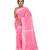 Pink Embroidered Jamdani Handloom Cotton Blend Saree  Without Blouse Piece