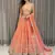 Women'S Orange Silk Sequin Embroidered Lehenga Choli