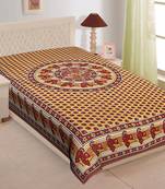 Grush 100% Cotton Jaipuri Print Single Bedsheet