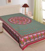 Grush 100% Cotton Jaipuri Print Single Bedsheet