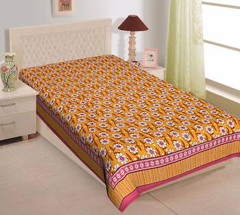 Grush 100% Cotton Jaipuri Print Single Bedsheet 1