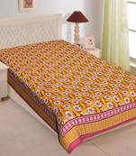 Grush 100% Cotton Jaipuri Print Single Bedsheet