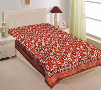 Grush 100% Cotton Jaipuri Print Single Bedsheet 1