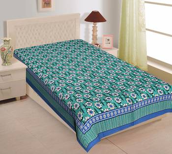 Grush 100% Cotton Jaipuri Print Single Bedsheet 1