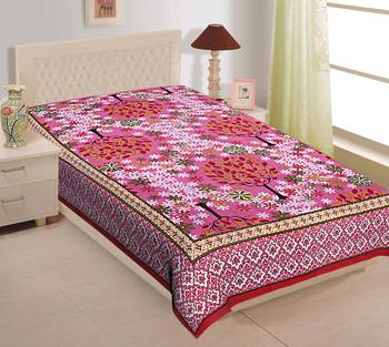 Grush 100% Cotton Jaipuri Print Single Bedsheet 1