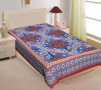 Grush 100% Cotton Jaipuri Print Single Bedsheet 1