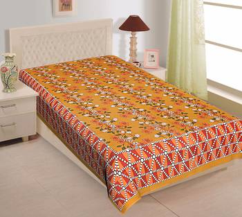 Grush 100% Cotton Jaipuri Print Single Bedsheet 1