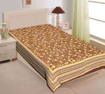 Grush 100% Cotton Jaipuri Print Single Bedsheet 1