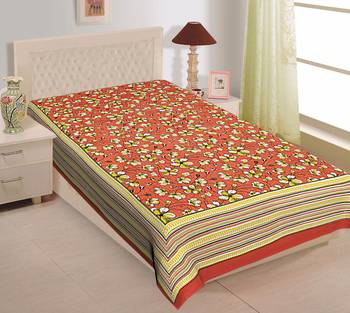 Grush 100% Cotton Jaipuri Print Single Bedsheet 1