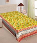 Grush 100% Cotton Jaipuri Print Single Bedsheet