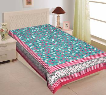 Grush 100% Cotton Jaipuri Print Single Bedsheet 1