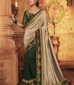 Grey woven silk saree with blouse