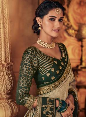Grey woven silk saree with blouse 2