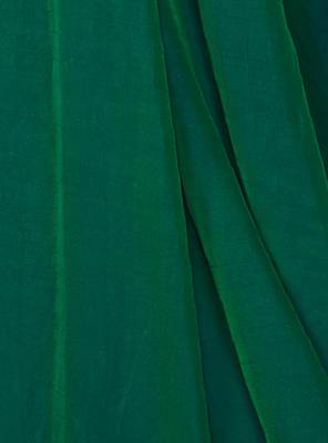 Dark parrot green embroidered silk saree with blouse 5